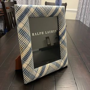 Polo Ralph Lauren picture photo frame 8”x10” plaid vintage wood fabric
